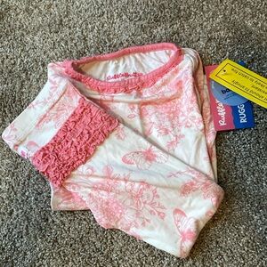 Ruffle Butts Pink Floral Kids Pajama Set NWT 18-24 months